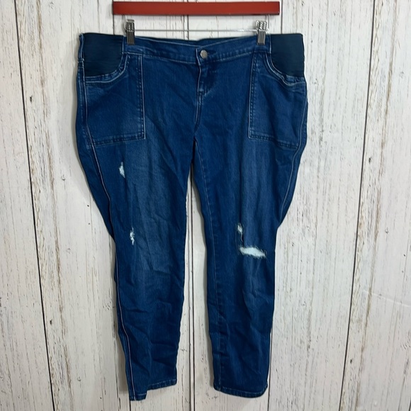 Jessica Simpson Maternity Jeans Side panel Size XL Dark wash - Picture 1 of 11